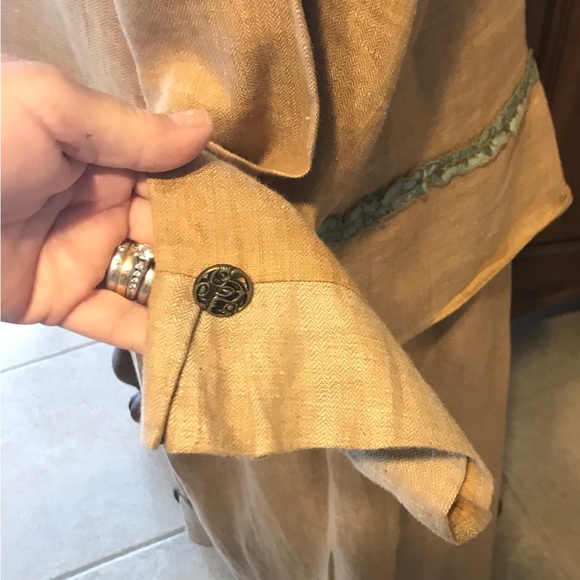 Taylor G Linen Skirt Long Elastic Waist & Jacket 2 Pc Set Boho 1X - Picture 12 of 16